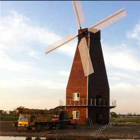 美亚景观能源 组装大型景观风 车 大功率风力景观木质风车
