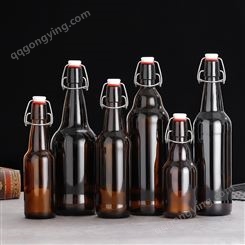 航万生产棕色玻璃瓶 饮料瓶330ml500ml精酿啤酒瓶卡扣盖