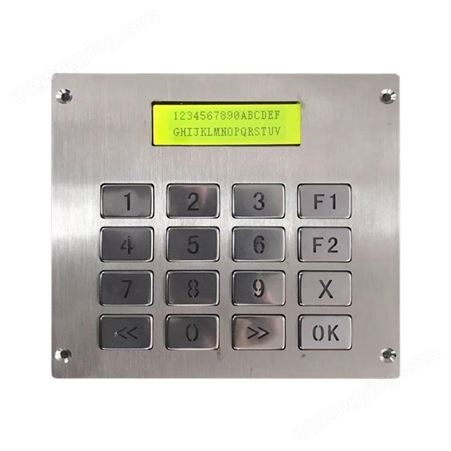 科羽供应带122*32点阵LCD屏金属不锈钢数字键盘KY3088LCD