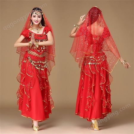 肚皮舞裙子成人印度舞蹈衣服练习服表演演出服套装定制厂家