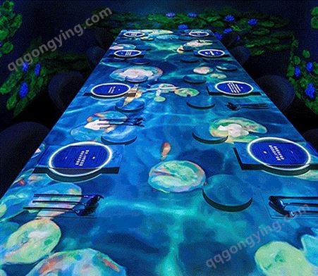 3D全息投影餐厅桌面裸眼5D软件融合数字光影宴会全景包间