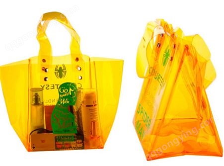 时尚透明pvc购物袋防水沙滩袋手提袋防水大容量果冻袋