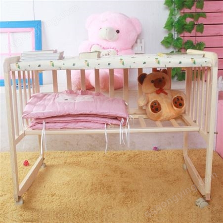 波比 定制实木儿童床 带护栏男孩女孩床 可移动拼接大床