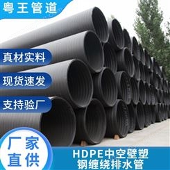 粤王管道HDPE中空壁塑钢缠绕管市政小区农村地下管网改造排水管