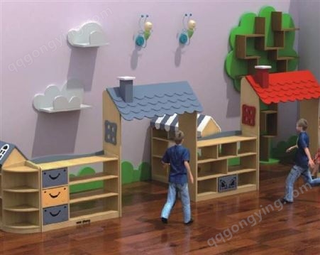 南宁幼儿园木质收纳储物柜 木质区角组合柜早教中心教具柜