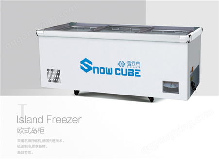 雪立方SD-438B 冷冻式 岛柜 冷冻风冷展示柜 点菜玻璃冰柜