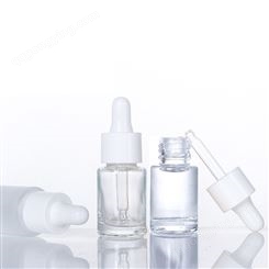 厂家供应 15ml透明磨砂精华液瓶 平肩精油瓶 原液滴管化妆品瓶 可定制
