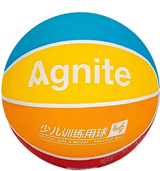 得力-安格耐特F1174橡胶材质 4号少儿训练篮球（红色+黄色+橙色）