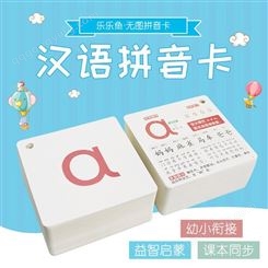 乐汉语拼音卡片 带四声调 一年级幼儿园aoe学习卡 带拼音汉字卡