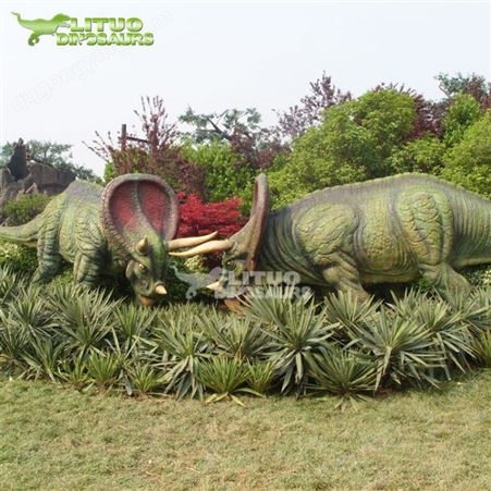 三角龙软体硅胶动态景观雕塑模型 仿真恐龙模型厂家 出售租赁