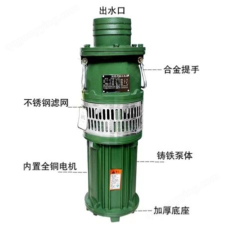 QY油浸式潜水排污泵 充油式排灌设备定制 排水性能好