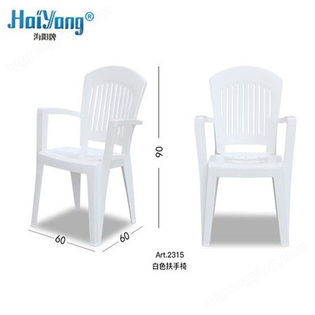 海阳牌ART.2312塑料茶几 私家花园扶手折叠椅 阳台白色桌椅