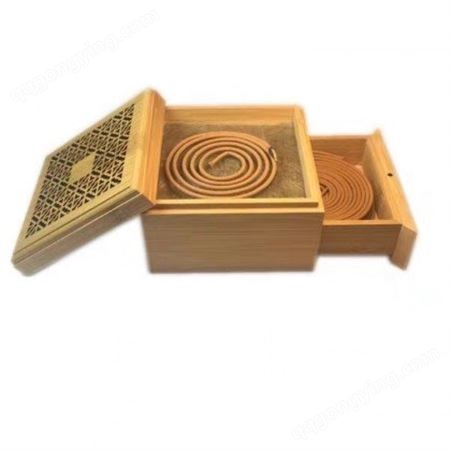 线香盘香木盒 室内香薰携带方便 长方形正方形木制卧香炉 熏香盒
