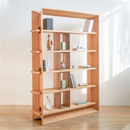 搏德森北欧全实木书架简约家用客厅落地开放书房储物置物架