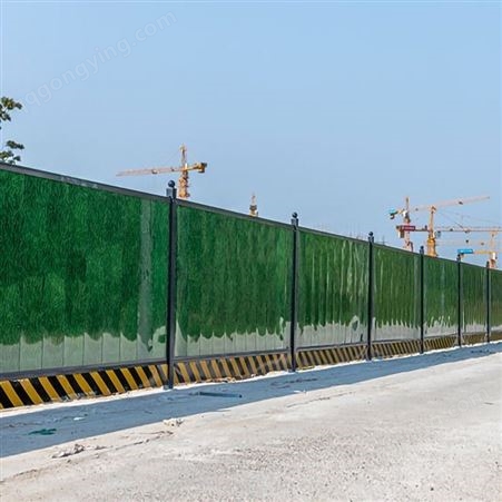 彩钢围挡市政建筑工地道路公路施工临时PVC绿色小草隔离板文叔