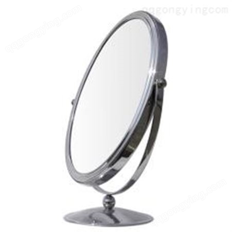红素金属铬色110-1双面化妆镜 椭圆台式双面镜 双面柜台镜免费设计logo 100件起订不单独零售